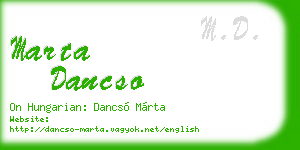 marta dancso business card