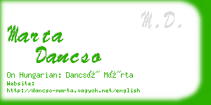 marta dancso business card